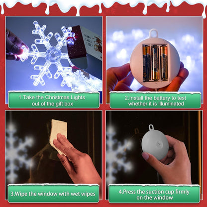 LuminGlow Flameless Snowflake Window Lights – Safe Holiday Glow for Homes with Kids, Pets & Curious Toddlers