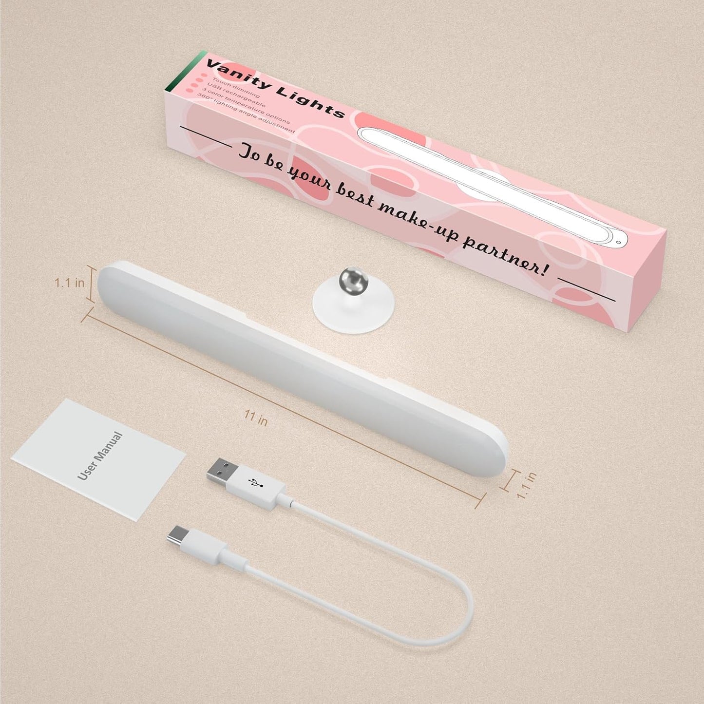 LuminGlow Magnetic Light Bar – Minimalist Vanity Lighting with Clean Lines and No Wires