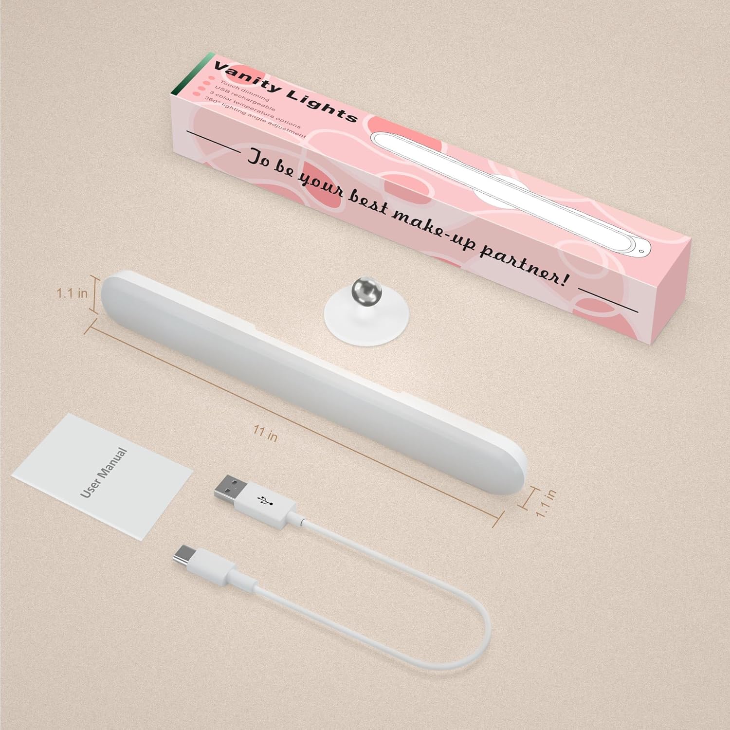 LuminGlow Magnetic Light Bar – Minimalist Vanity Lighting with Clean Lines and No Wires
