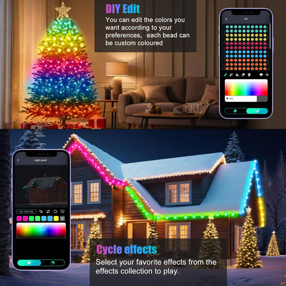 LuminGlow USB Powered String Lights 49ft Portable – Camping and Backyard Party Lighting with Music Sync