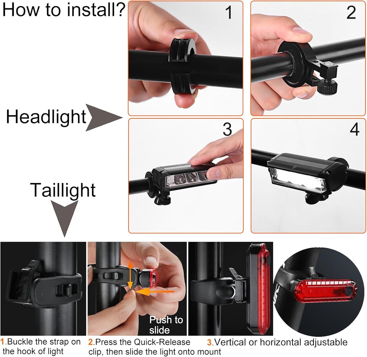 Luminoak Bike Light Set – Family Cycling Safety Light for Kids Bikes, Strollers, and Neighborhood School Commute Routes