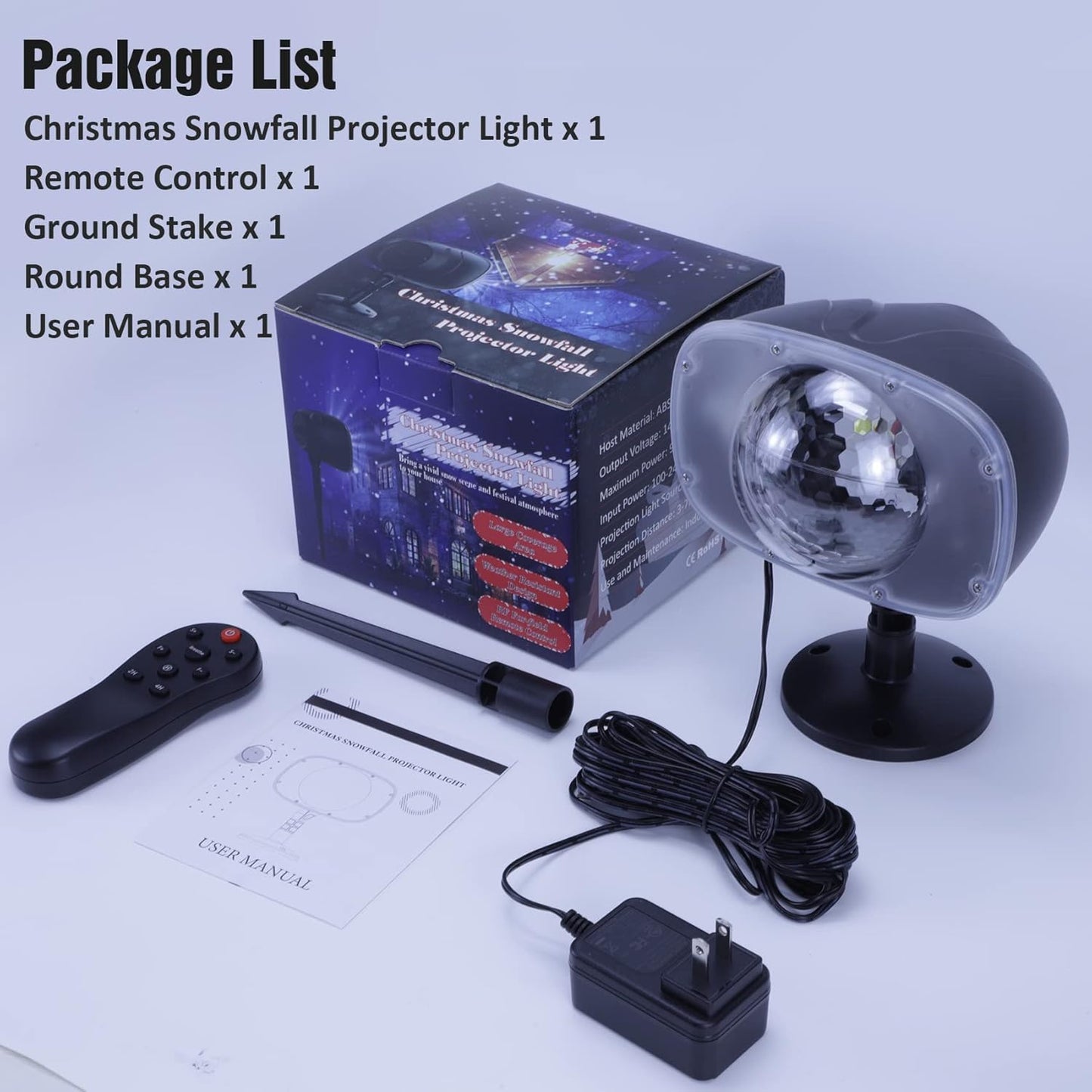 LuminScape Snowfall Projector – Fire-Free LED Night Light for Kids Bedroom and Nursery Window