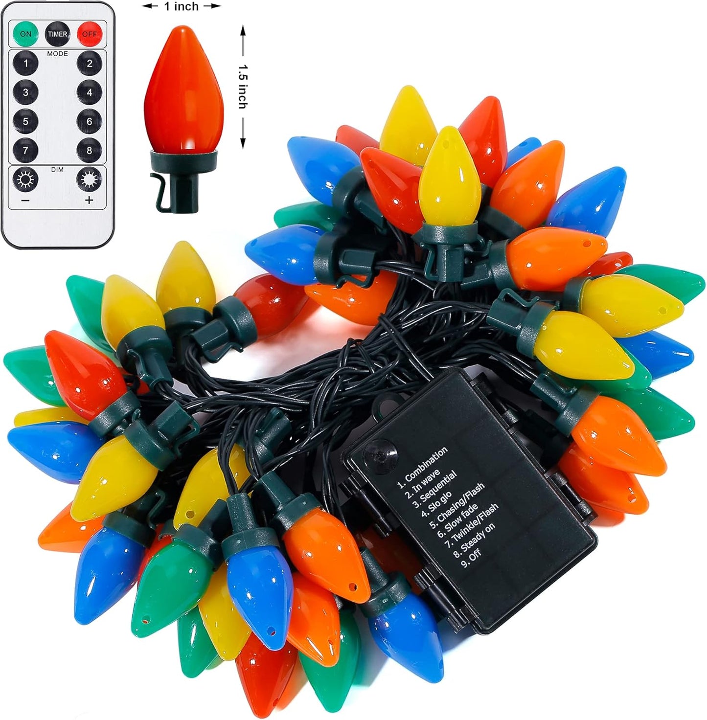 LumioGlow Kids Room Lights - Shatterproof C7 String for Nursery and Playroom Decor