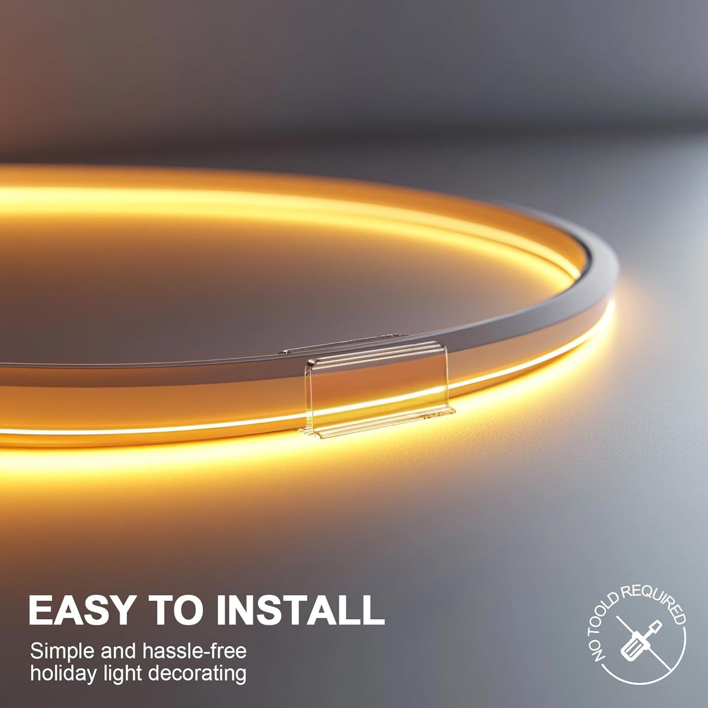 Lumistrip Clear LED Strip Mounting Clips - Invisible Adhesive Holders for Clutter-Free Wall Lighting