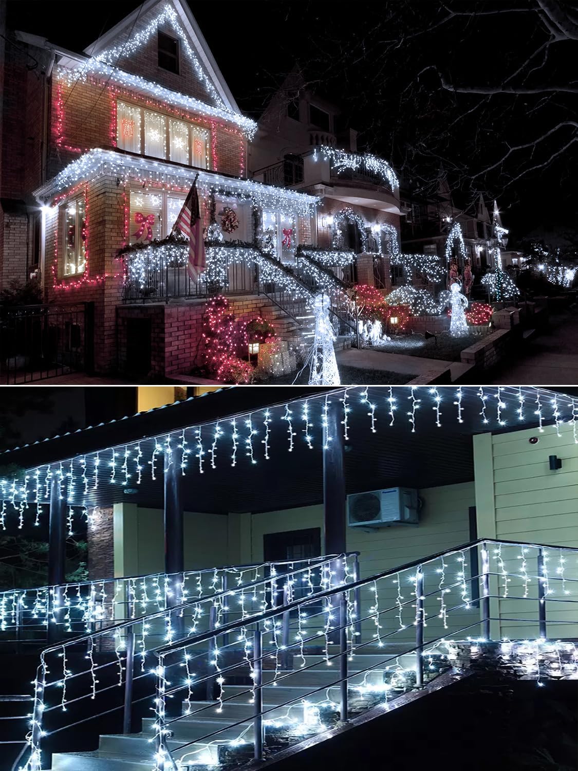 Lumivox Icicle Lights – Flameless 29V Cool-to-Touch Strand for Family Living Room and Sleep-Safe Holiday Glow