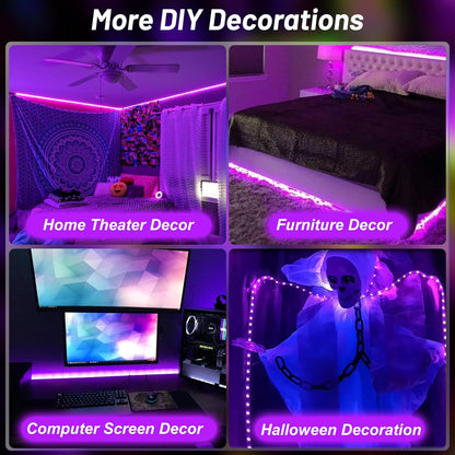 LumoGlow Black Light Strip – Birthday Gift for Him, Glow Decor for Bedrooms and Game Rooms