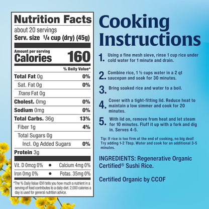 Lundberg Organic Sushi Rice – Mindful Gluten-Free Pantry Staple for Nourishing Home Meals