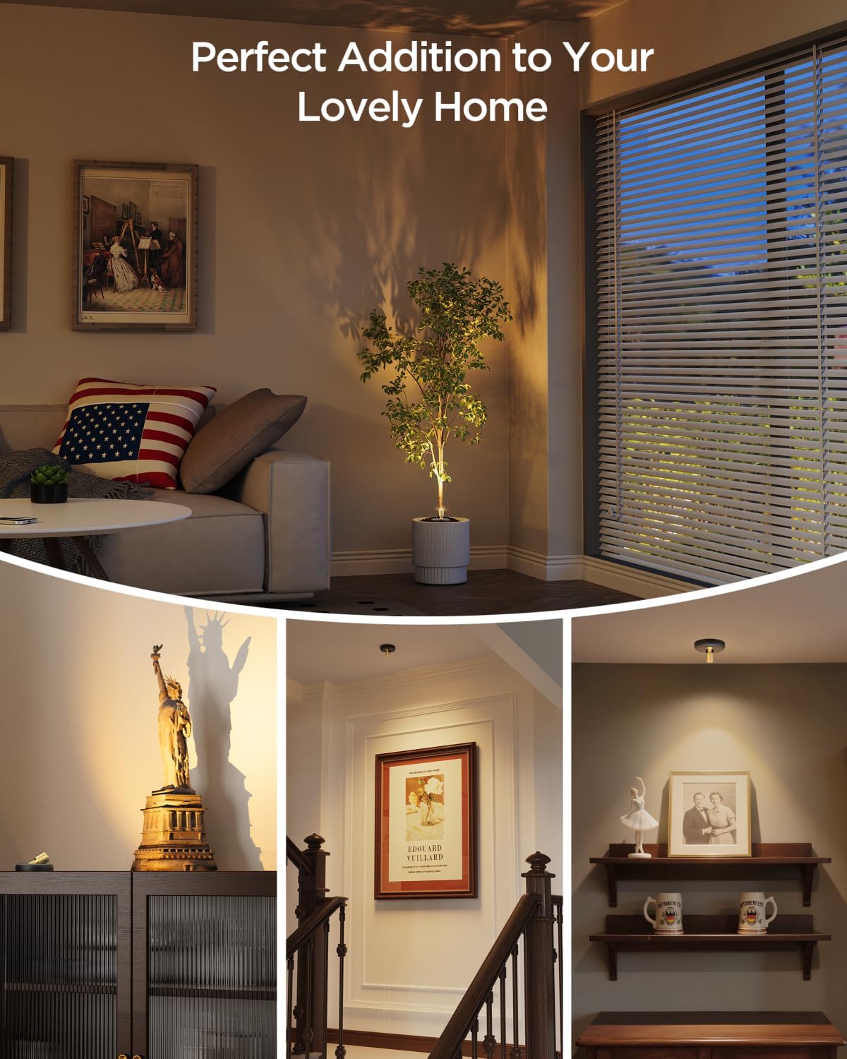 LUXFURNI Spotlight Indoor – Thoughtful Housewarming Gift for Her, Rechargeable Picture Light for Art Lovers