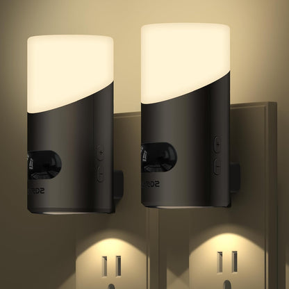 Lyridz LED Motion Night Light – Flameless Plug-in Safety Lighting for Hallways, Stairs and Bathrooms, Dimmable 2 Pack