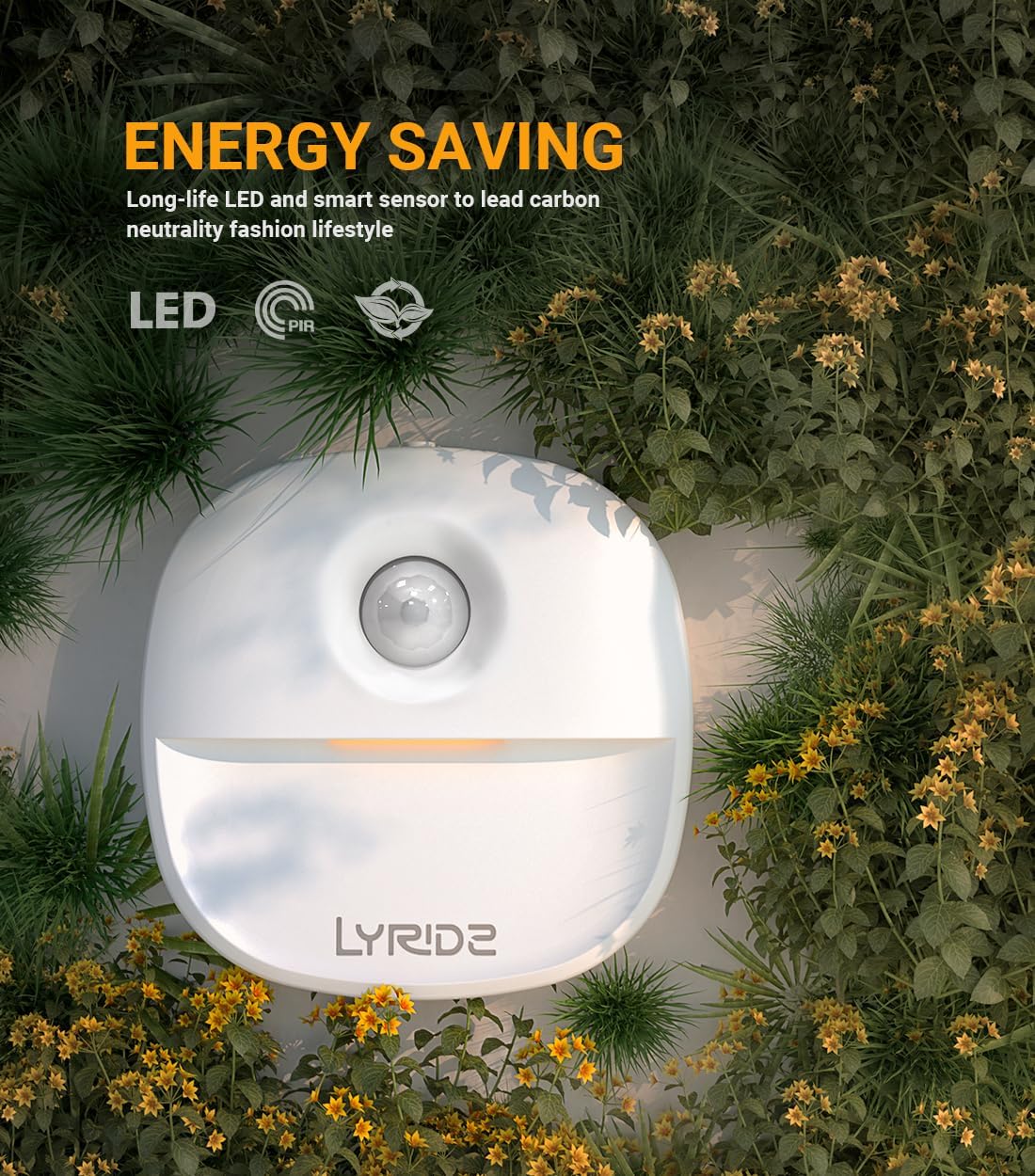 Lyridz Plug-in Night Light – Fall Prevention for Elderly on Stairs and Hallways, Motion Activated Warm Glow