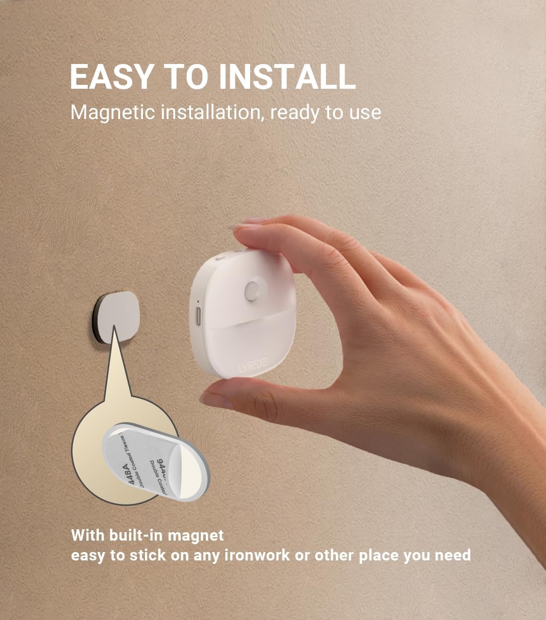 Lyridz Rechargeable Motion Night Light – Flameless Stair and Hallway Safety Light for Seniors and Kids, No Open Flame or Hot Wax