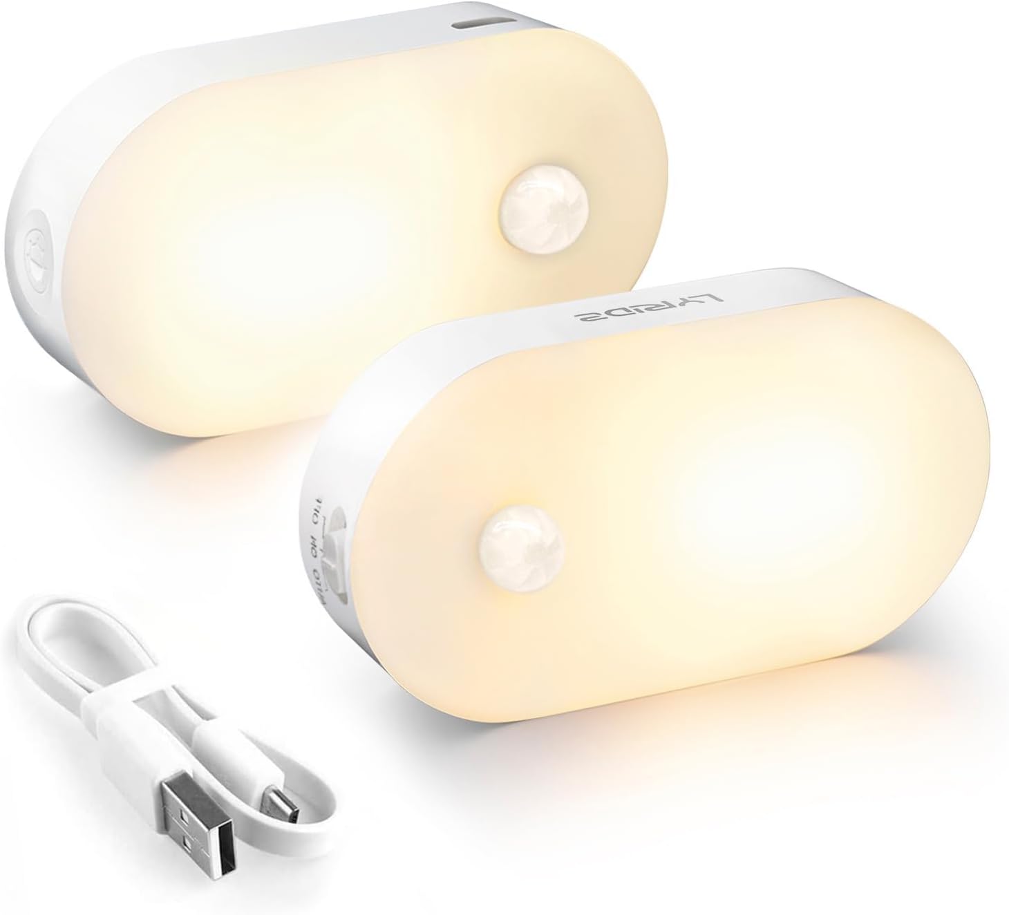 Lyridz Rechargeable Motion Night Light for Stairways and Bathrooms, Flameless LED Path Lighting to Prevent Trip and Fall Injuries at Night