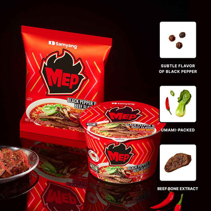 MEP Black Pepper Beef Ramen – Quick Lunch for Remote Workers, 5-Minute Desk Meal