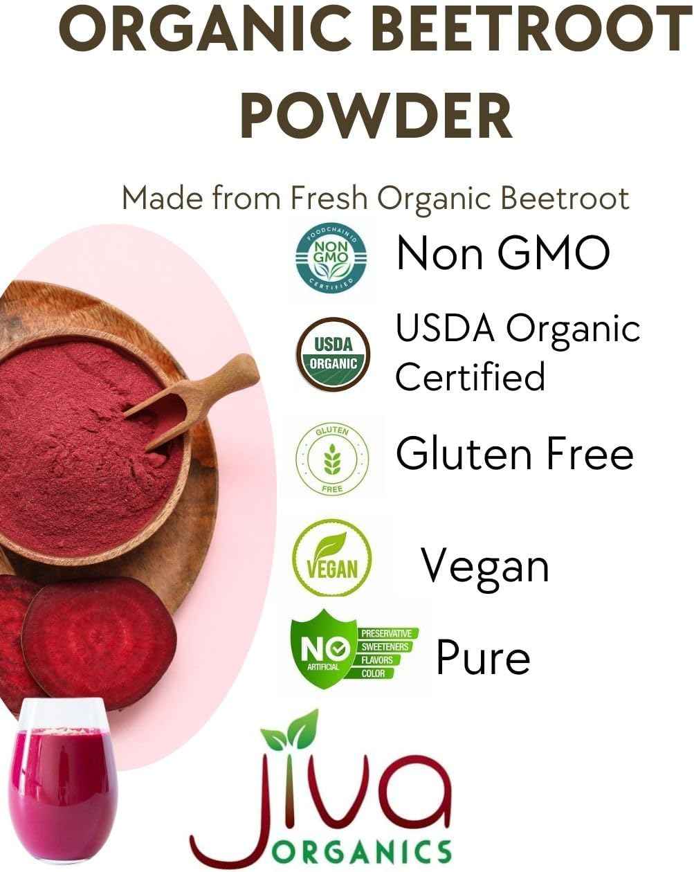 Jiva Organics Beet Root Powder 1.25 LB – Thoughtful Organic Gift for Smoothie Lovers and Home Bakers