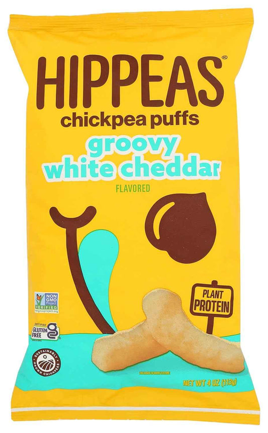 Hippeas Chickpea Puffs – Clean-Label Pantry Staple for Intentional Kitchens, Vegan White Cheddar