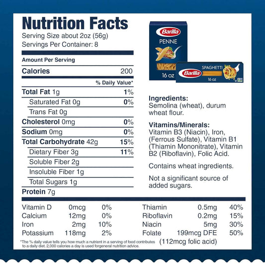 Barilla Penne & Spaghetti Variety Pack (8 Boxes) – Quick 10–12 Minute Pasta for Efficient Weeknight Meal Prep