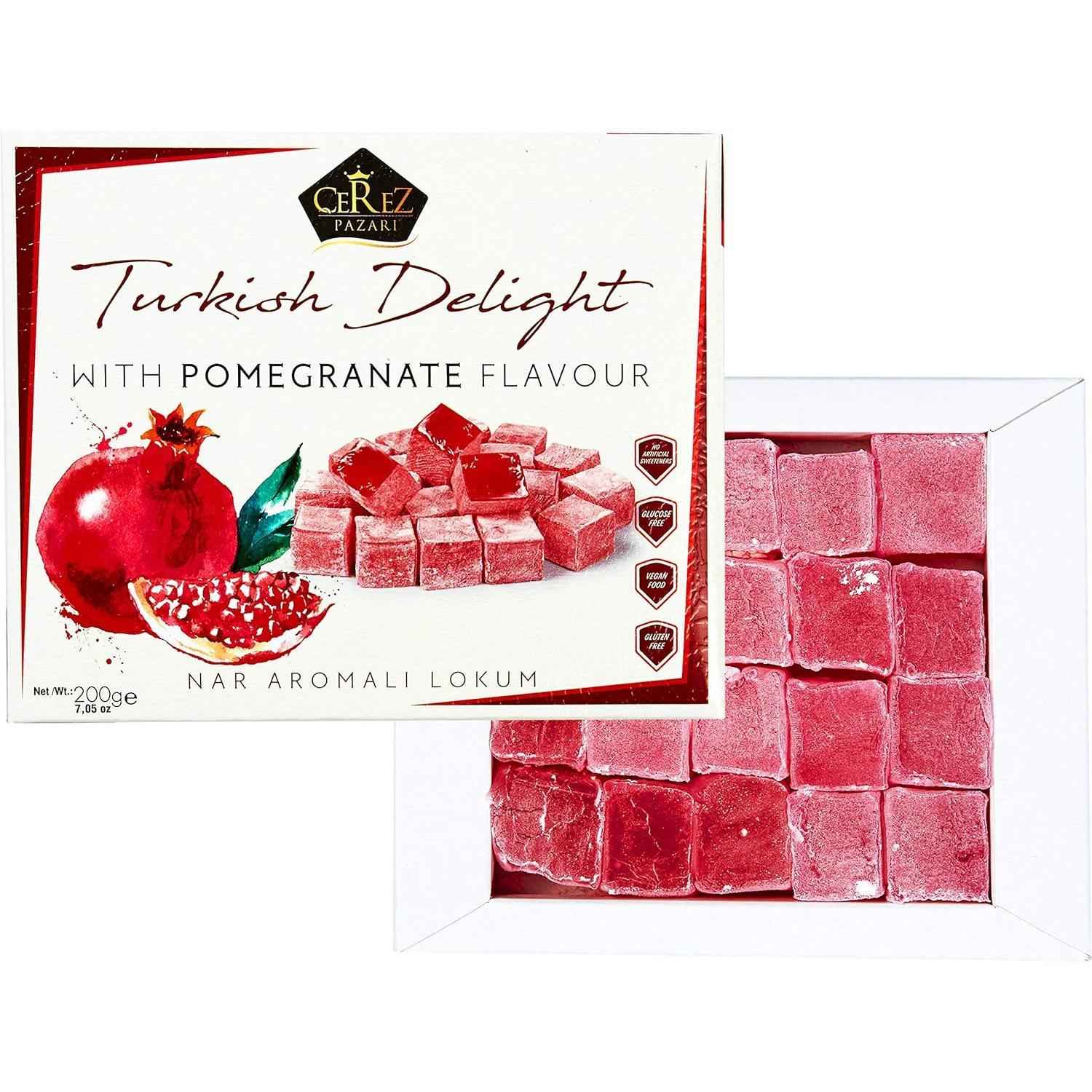 Cerez Pazari Artisanal Lokum with Pomegranate – Imported Confections for the Luxury Dessert Platter