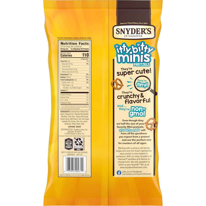 Snyder's of Hanover Itty Bitty Minis Pretzels – Nut-Free School Snack Made in a Peanut-Free Facility