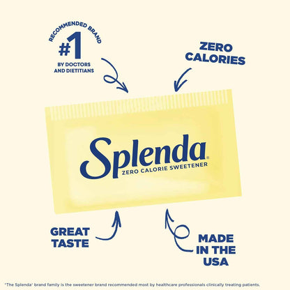 SPLENDA Zero Calorie Sweetener Packets – Office Desk Productivity Booster, Single-Serve Sucralose for Quick Mid-Workday Coffee