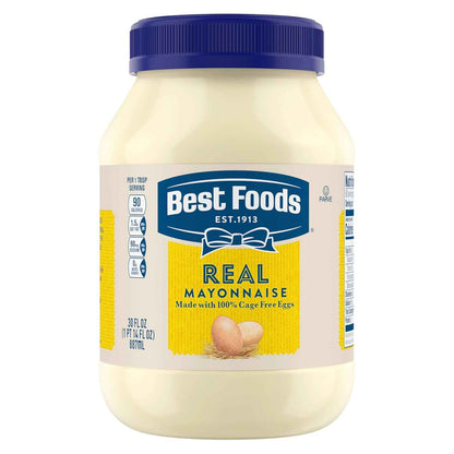 Best Foods Real Mayonnaise for Stylish Home Pantry and Countertop Sandwich Prep, Gluten-Free, 30 oz