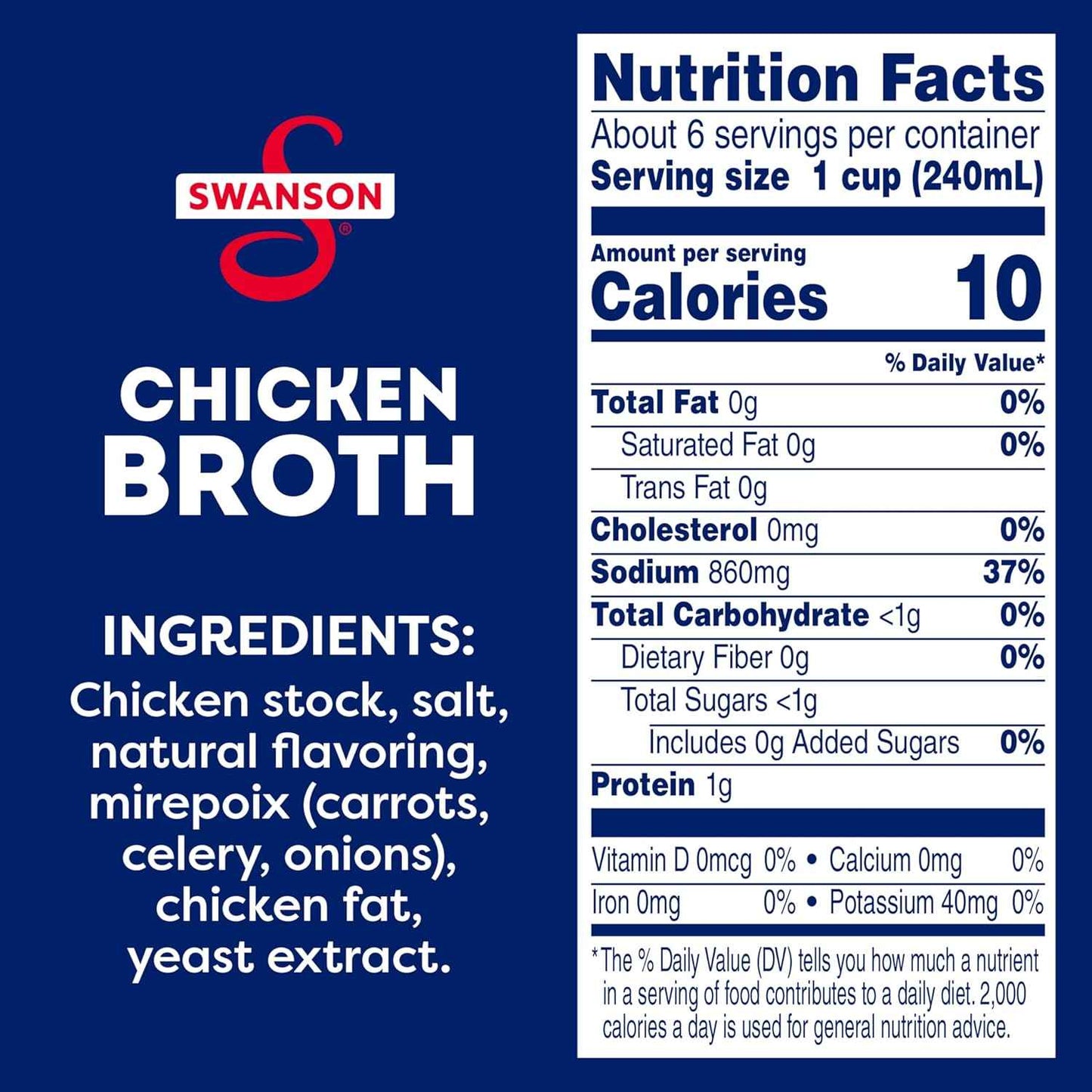 Swanson 100% Natural Chicken Broth – Family-Friendly Broth for Kid-Approved Soups and Noodle Bowls