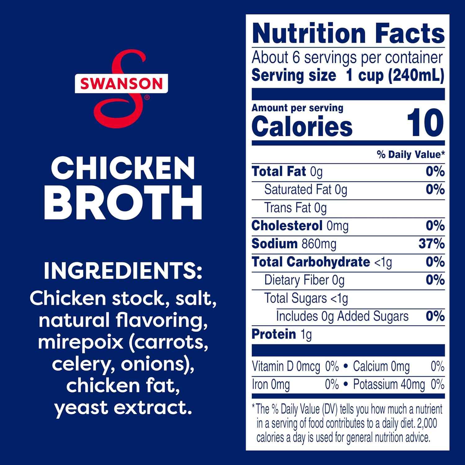 Swanson 100% Natural Chicken Broth – Family-Friendly Broth for Kid-Approved Soups and Noodle Bowls