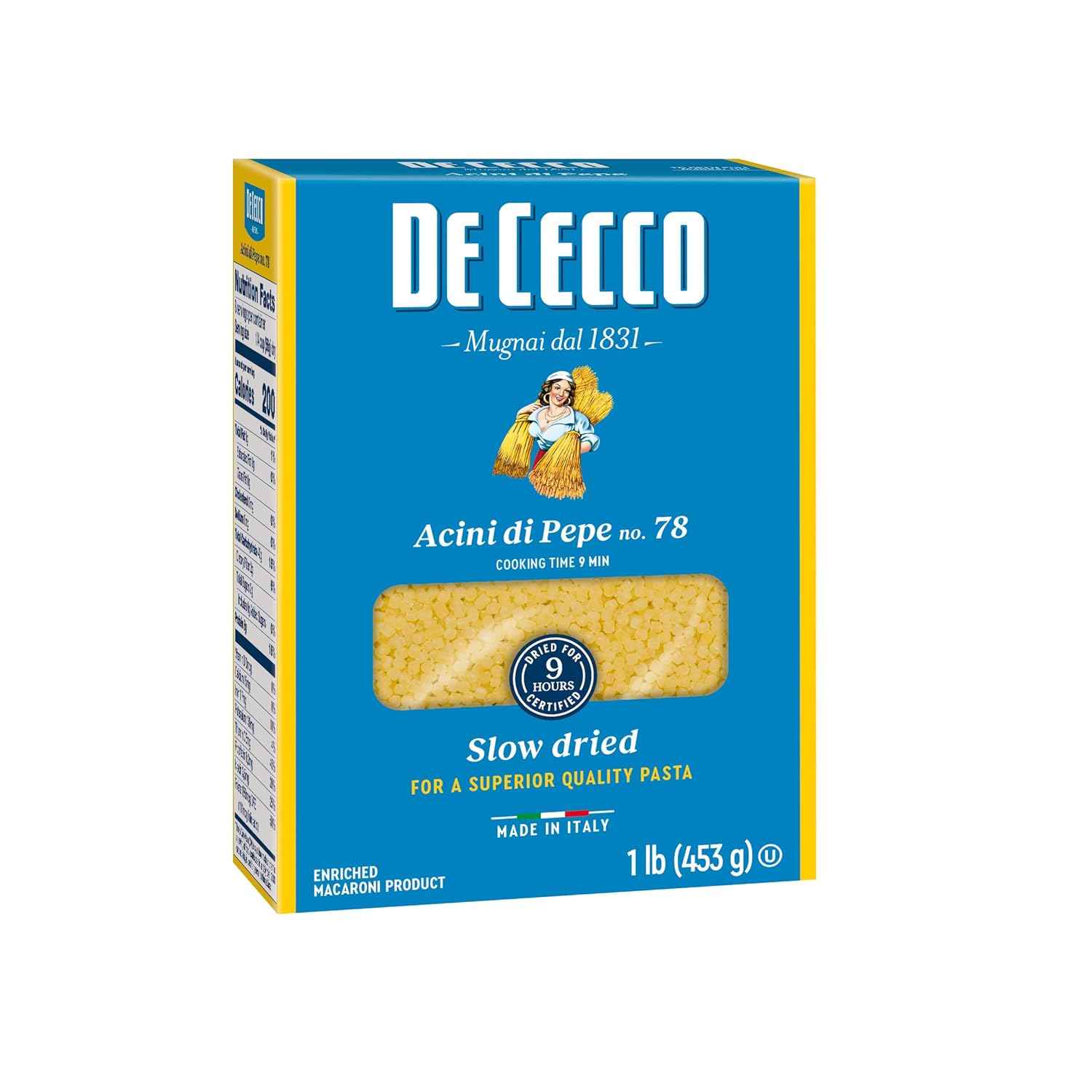 De Cecco Acini Di Pepe No. 78 Pasta – Dinner Party Gift Basket Staple for Gourmet Hosts, Imported 16 Oz