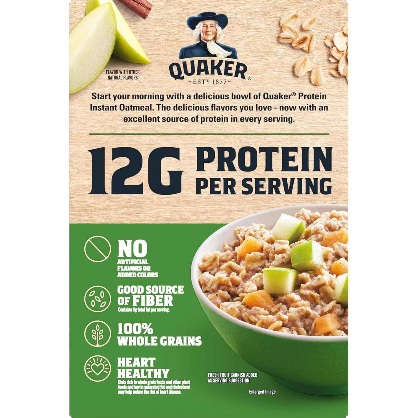 Quaker Protein Instant Oatmeal Apple Cinnamon – Quick Office Breakfast to Power Focused Work Mornings