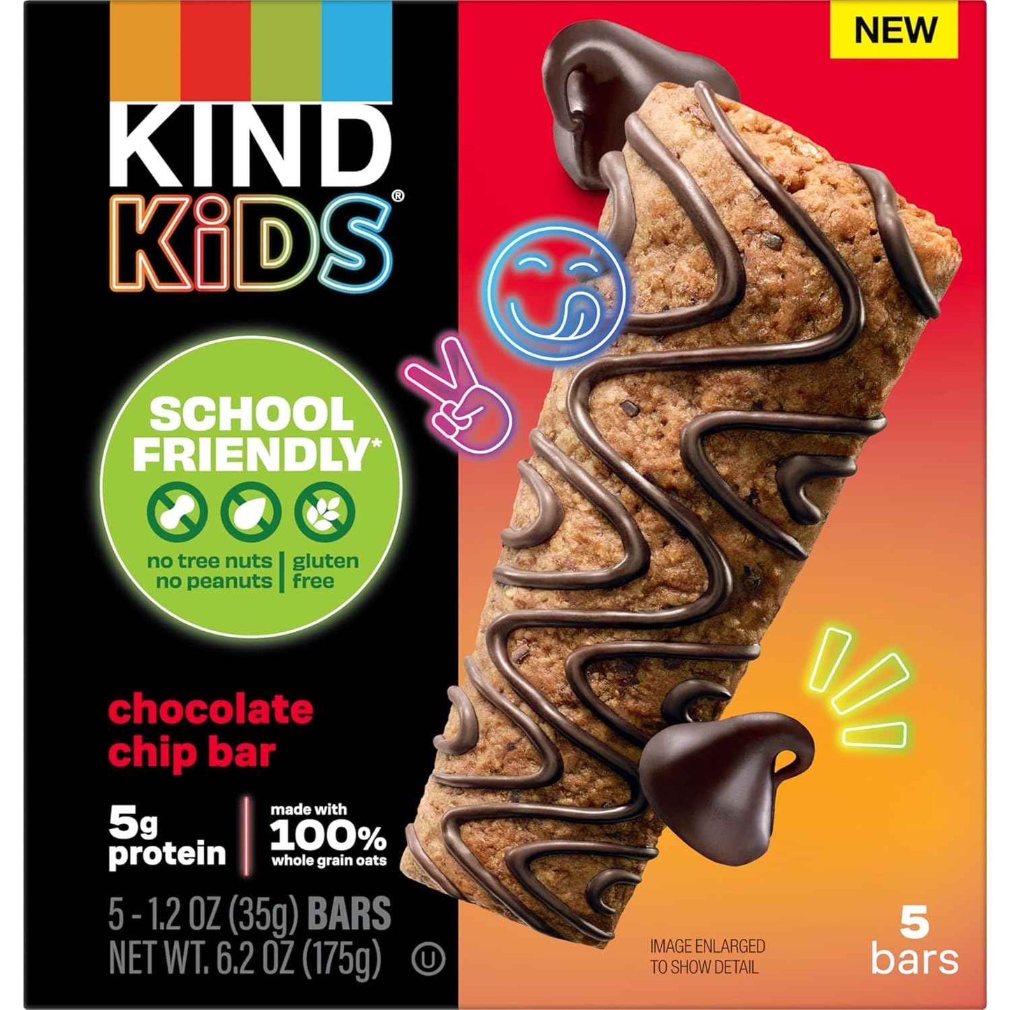 KIND Kids Chocolate Chip Snack Bar – Nut-Free Lunch Box Treat for School-Aged Children, 1.2oz Individually Wrapped