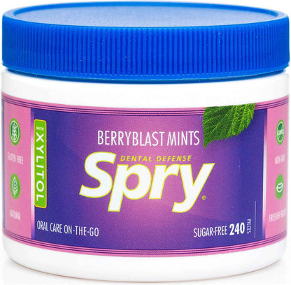 Spry Berry Blast Xylitol Mints – Kid-Safe Sugar-Free Candy for School Lunchboxes, Dentist-Recommended Treat