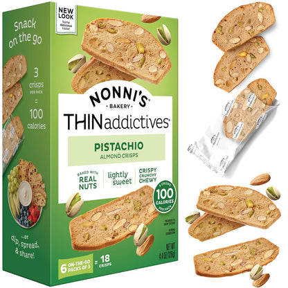made with california almonds and pistachios baked into thin, crunchy crisps