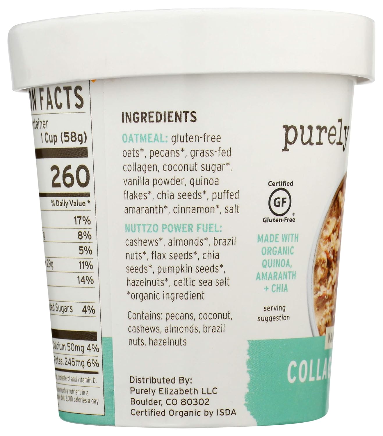 made with certified organic ingredients; no artificial additives or soy