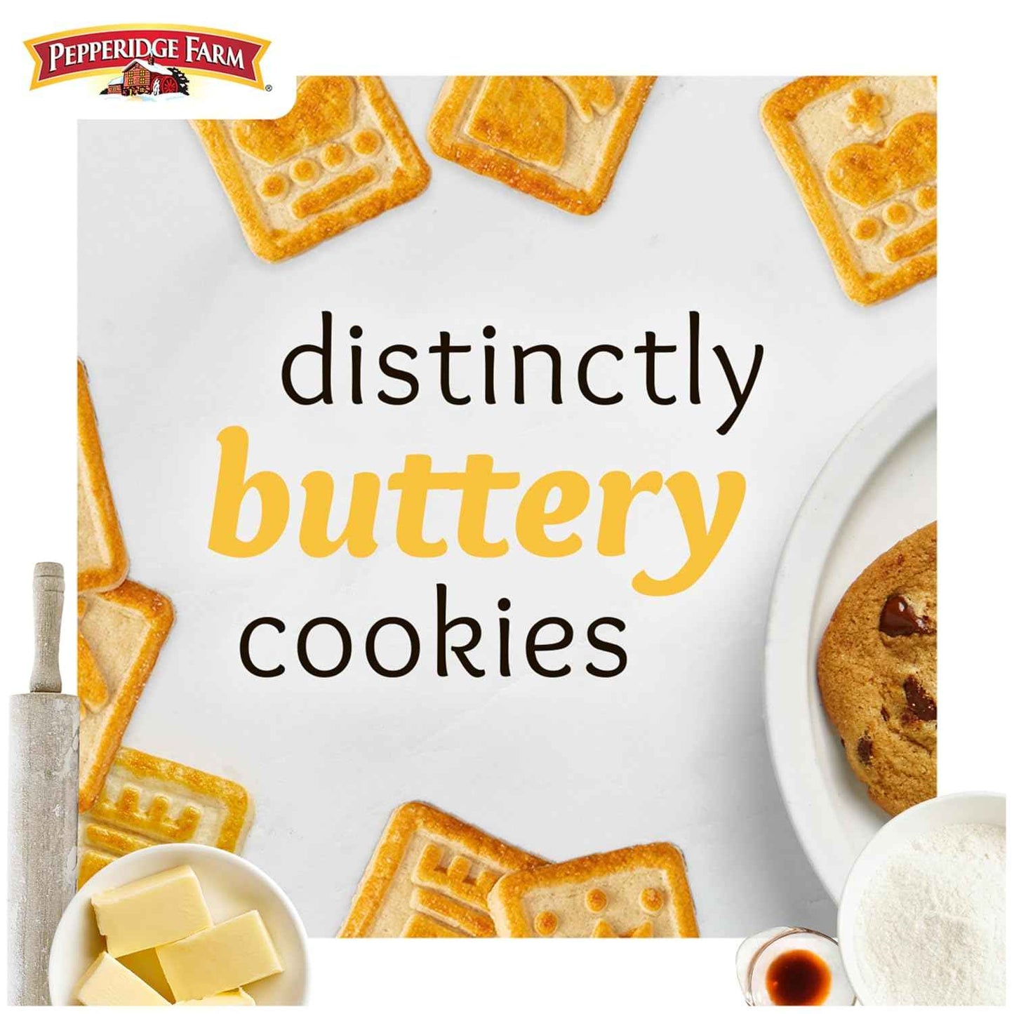 Pepperidge Farm Chessmen Butter Cookies – Premium Creamery Butter Shortbread for Elevated Tea Time