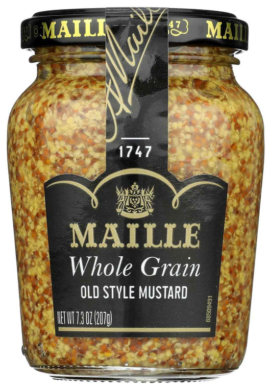 Maille Mustard Old Style – Premium French Pantry Staple, 7.3 oz Reusable Glass Jar for Elevated Dining