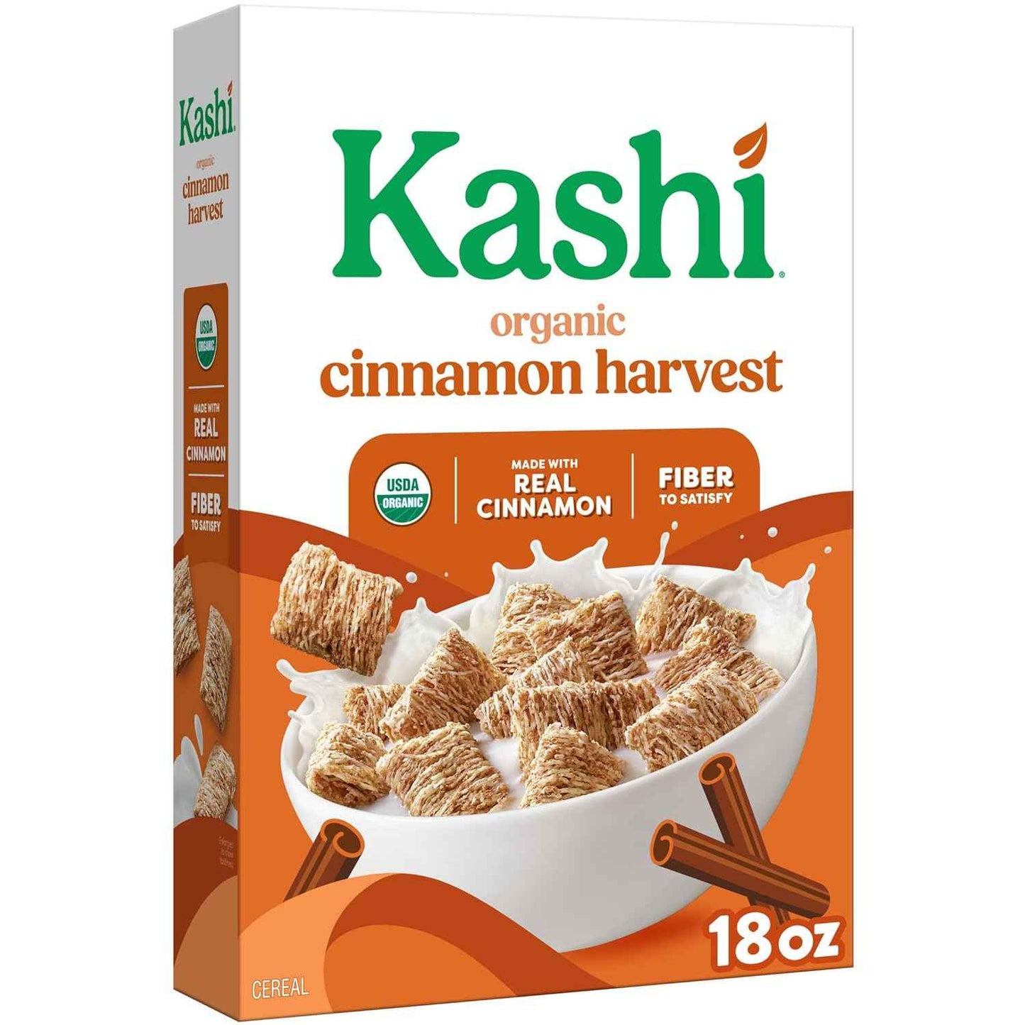 Kashi Cinnamon Harvest Whole Grain Cereal – Clean-Ingredient Vegan Breakfast Bowl for Wellness Routines, 18oz