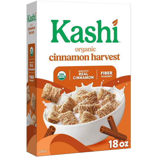 Kashi Cinnamon Harvest Whole Grain Cereal – Clean-Ingredient Vegan Breakfast Bowl for Wellness Routines, 18oz