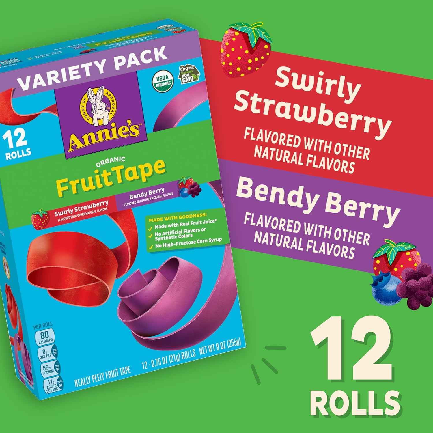 Annie's Organic Fruit Tape – Simple Clean Ingredient Snack for Uncluttered Pantry Organization