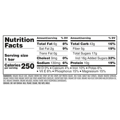 made with organic rolled oats and sustainably sourced chocolate
