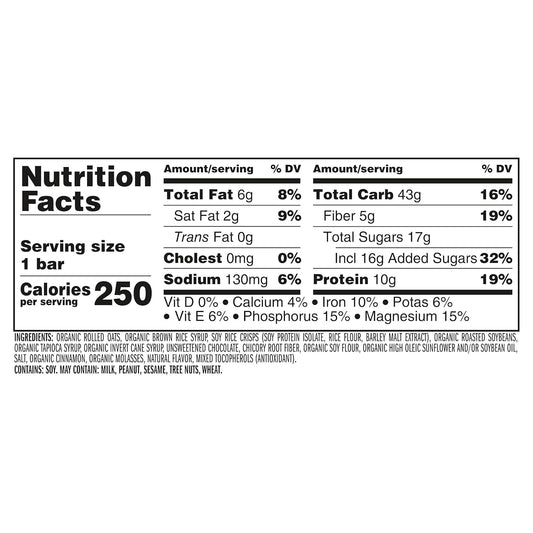 made with organic rolled oats and sustainably sourced chocolate
