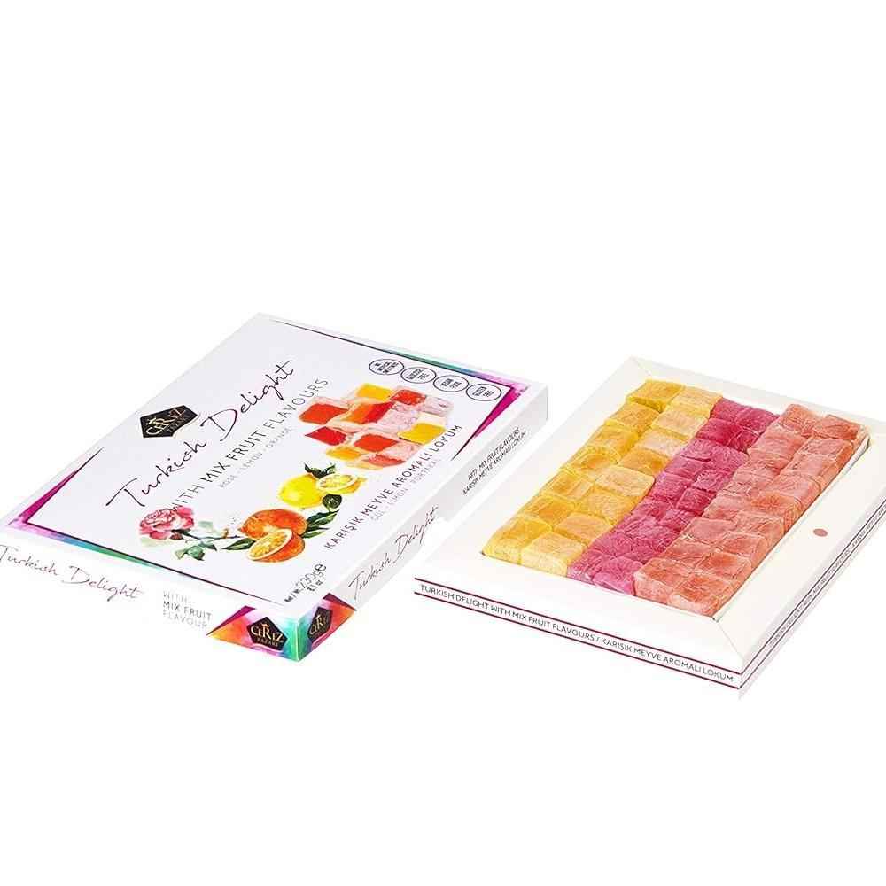 Cerez Pazari Lokum Trio Flavors – Halal and Gluten-Free Wind-Down Dessert, No Artificial Colors or Preservatives Snack