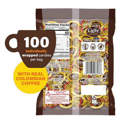 Colombina Coffee Delight Hard Candy – Travel Bag and Road Trip Stash for Coffee Flavor on the Go, 100 Count