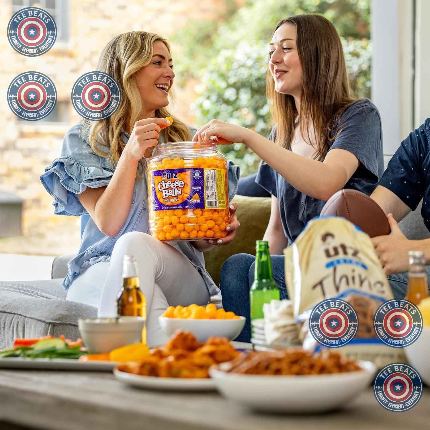 Utz Cheese Balls 36.5 oz Barrel – Guilt-Free Mindful Snacking for Home Cravings, Baked Not Fried Cheddar