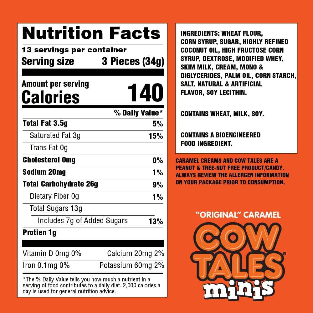 Goetze's Cow Tales Minis Vanilla Caramels – Thoughtful Care Package Candy for Military Service Members, 1 Pound