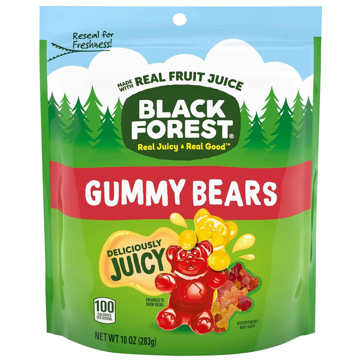 Black Forest Gummy Bears Soft Fruit Flavored Candy - School Safe, After School Snacks for Kids, 10 oz 2 Pack