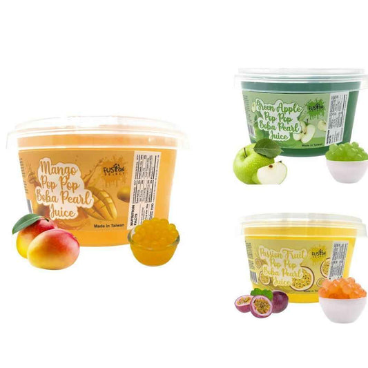 Fusion Select Strawberry Bursting Boba – Travel-Friendly Add-In for Camping Iced Coffee and Teas