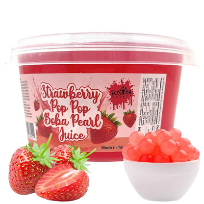 Fusion Select Strawberry Bursting Boba for Backyard Parties – Fun Topping for Kids' Drink and Dessert Tables