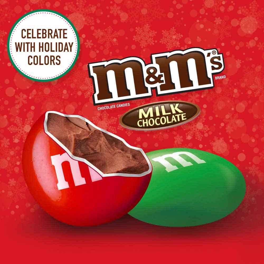 M&M'S Milk Chocolate Christmas Candy – Festive Holiday Stocking Stuffer Gift for Family and Friends, 10 Oz Bag