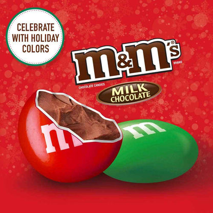 M&M'S Milk Chocolate Christmas Candy – Festive Holiday Stocking Stuffer Gift for Family and Friends, 10 Oz Bag