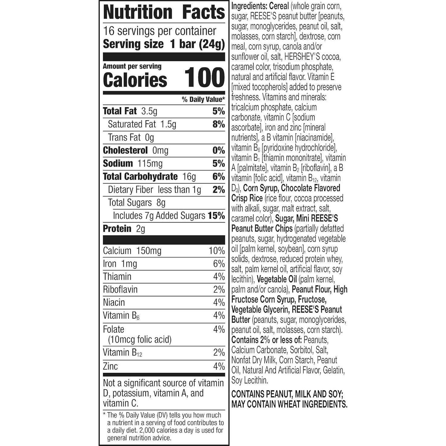 Reese's Puffs Cereal Bars – Heat-Stable Travel Snack for Road Trips and Car Rides, 16 ct Peanut Butter