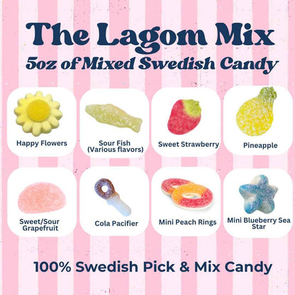 Swedish Candy Chef Lagom Mix - Unique Swedish Candy Gift for Her, Imported Variety Sampler for Birthdays and Anniversaries 5oz